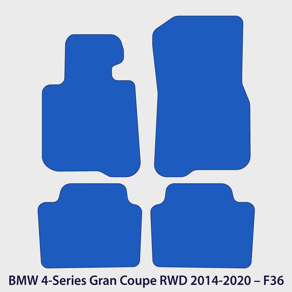 BMW 4-Series Gran Coupe RWD Velour Floor Mats 2014-2020 – F36 – M Stitching