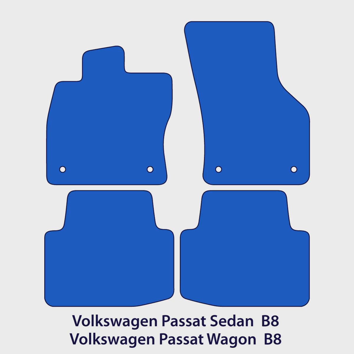 Volkswagen Passat Velour Floor Mats 2016–2022 – B8 – Black