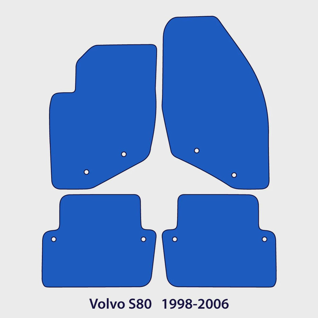 Volvo S80 Velour Floor Mats 1998-2006 – 1st Gen – Flag Logo