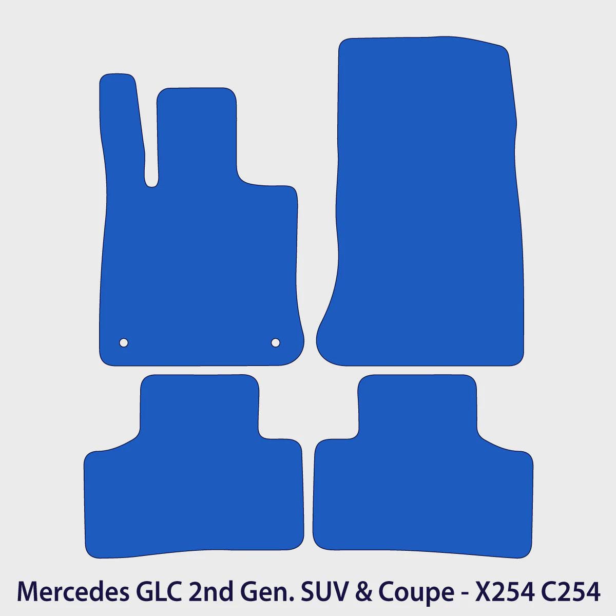 Mercedes GLC Velour Floor Mats SUV 2023-2026 Coupe 2024-2026 – X254 C254 – Black