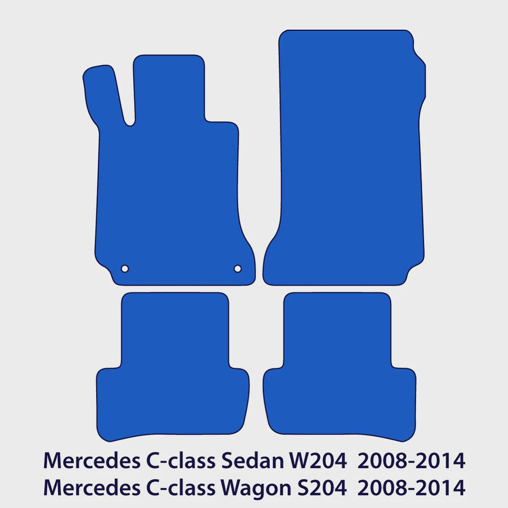 Mercedes C-Class Velour Floor Mats 2008-2014 – W204 & S204 – Black