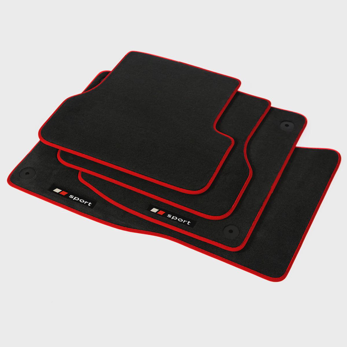 Audi A5 / S5 / RS5 Velour Floor Mats 2008-2017 – 8F7, 8T3 – Red Sport