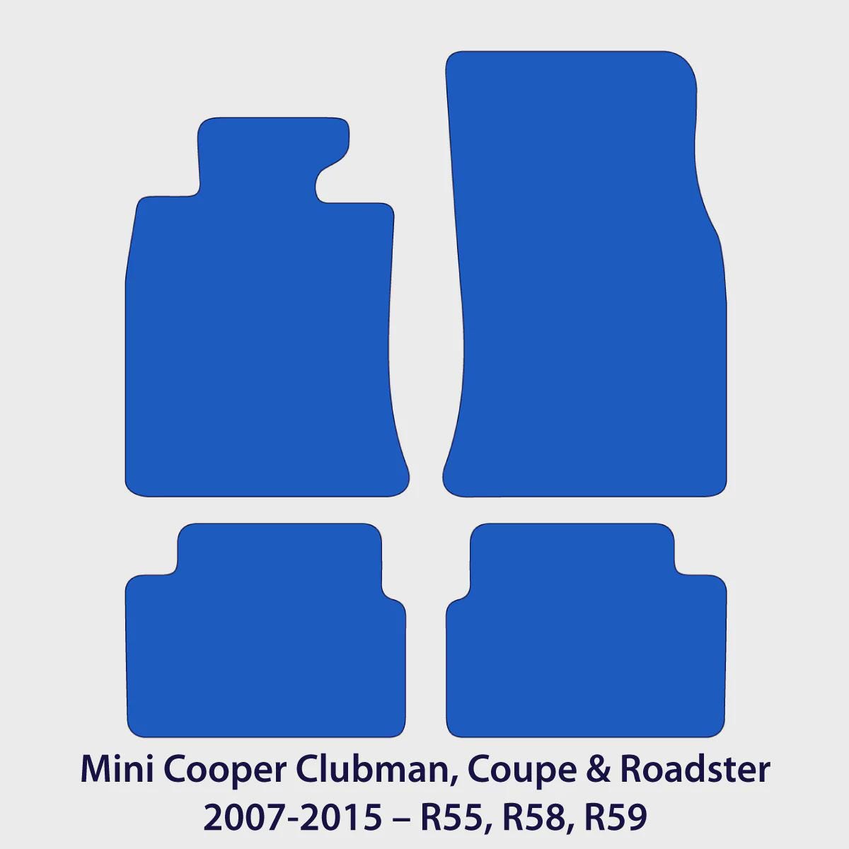 Mini Cooper Clubman, Coupe & Roadster Velour Floor Mats 2007-2015 – R55, R58, R59 – Black