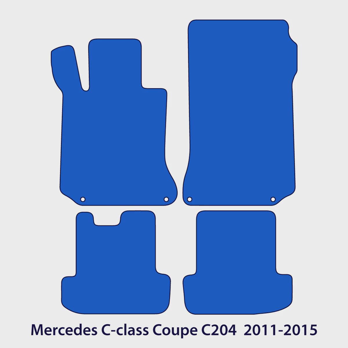 Mercedes C-Class Velour Floor Mats 2011-2015 – Coupe C204 – Black