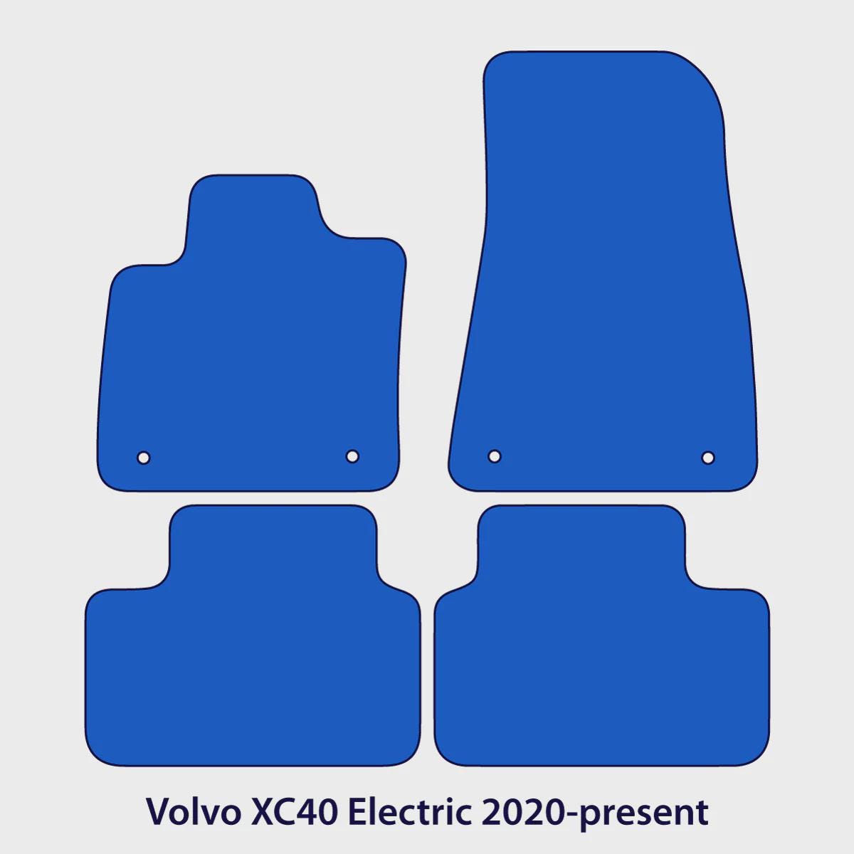 Volvo XC40 Electric Velour Floor Mats 2020-2022 – Clips in DR and PS – Flag Logo