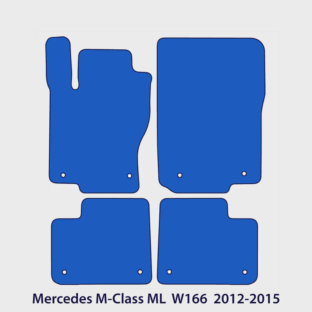Mercedes M-Class ML Velour Floor Mats 2012-2015 – W166 – Black