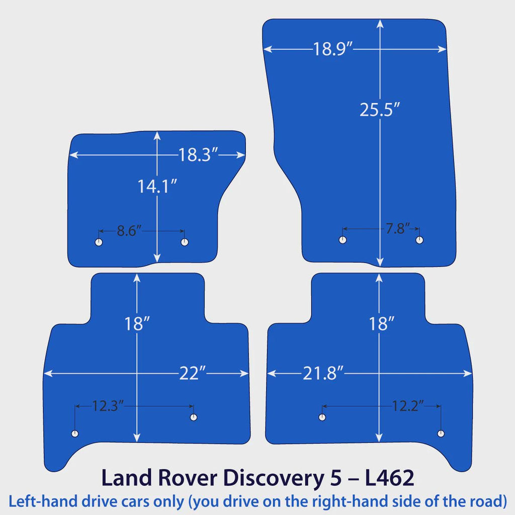 Land Rover Discovery Velour Floor Mats – L462 – Black
