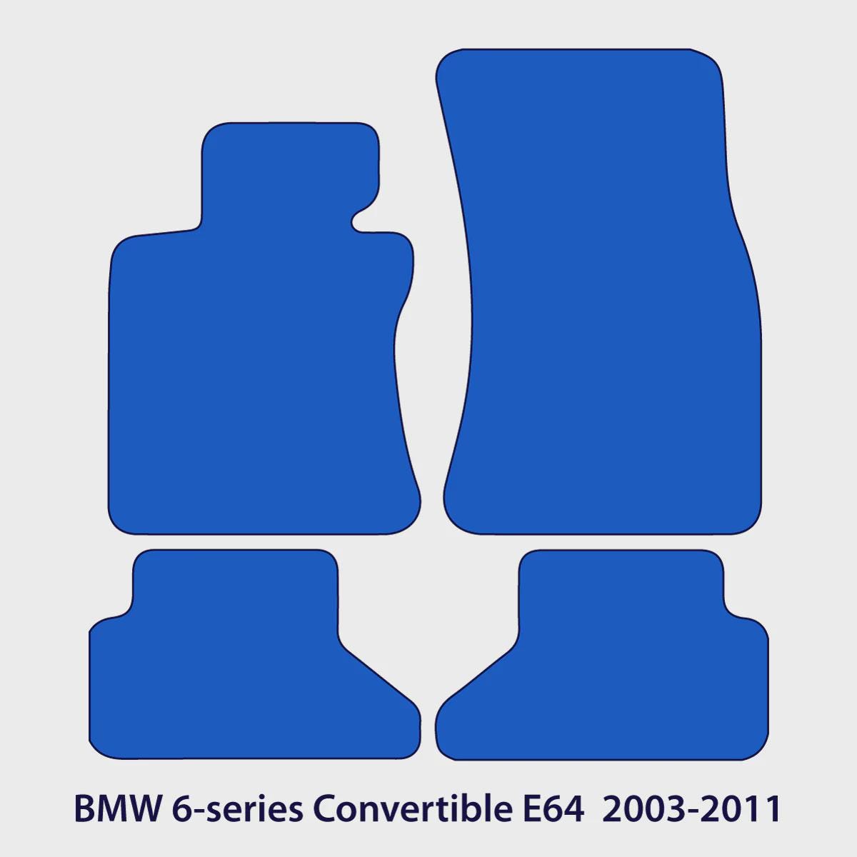 BMW 6-Series Convertible Velour Floor Mats 2003-2011 – E64 – Black