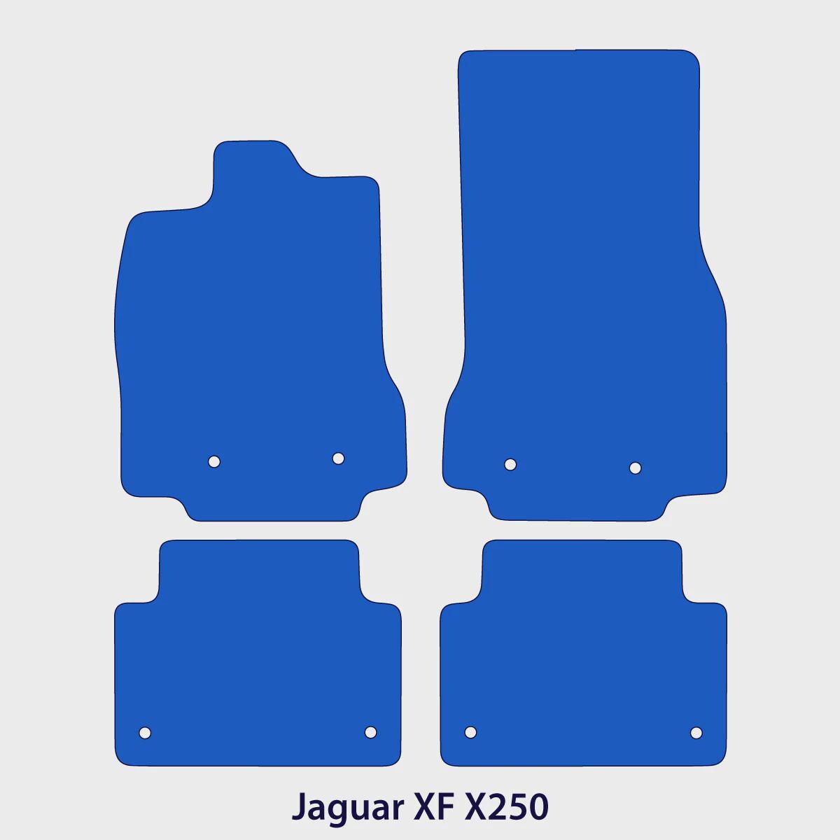 Jaguar XF Velour Floor Mats 2008-2015 – Sedan Wagon X250 – Black
