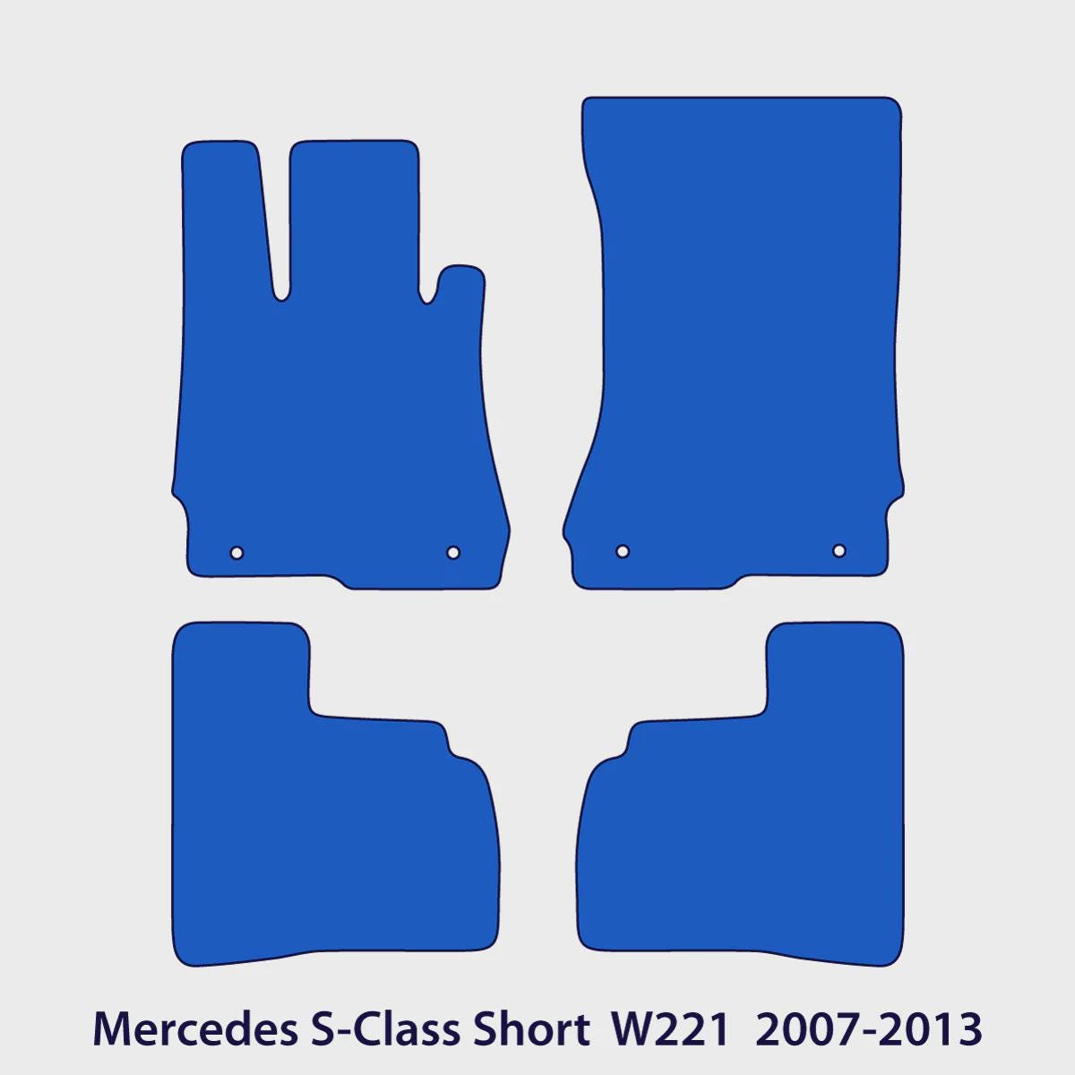 Mercedes S-Class Short Velour Floor Mats 2007-2013 – W221 – Black