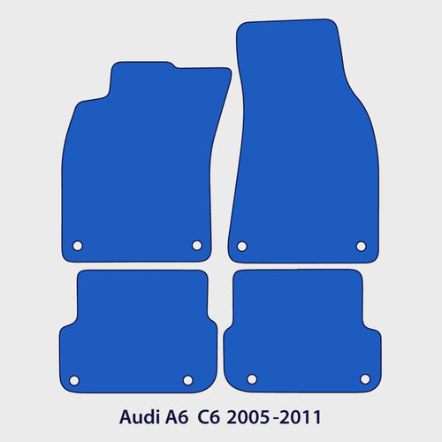 Audi A6 & S6 Velour Floor Mats 2005-2011 – C6 – Silver Sportline
