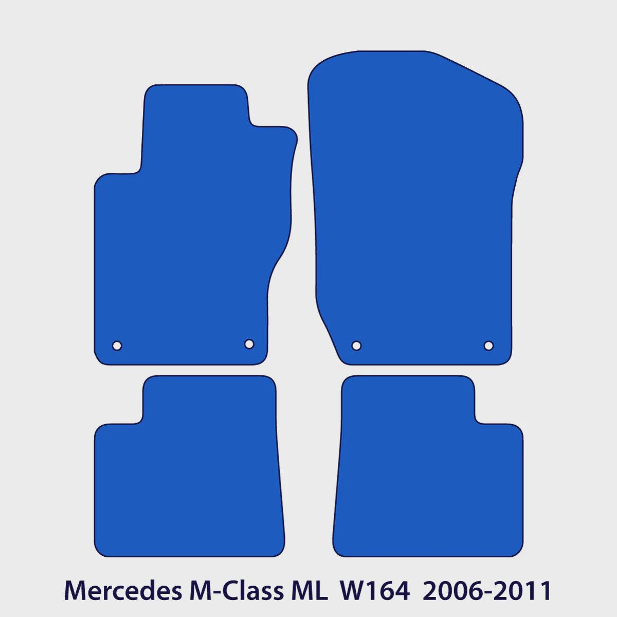 Mercedes M-Class ML Velour Floor Mats 2006-2011 – W164 – Black