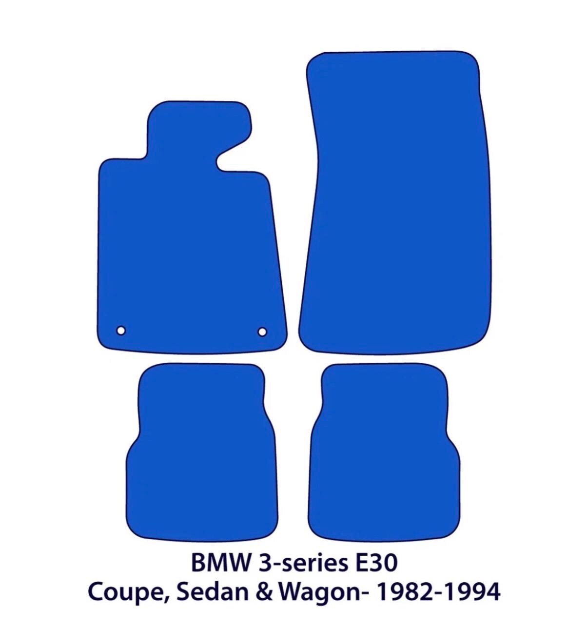 BMW 3-Series Velour Floor Mats 1984-1993 – Coupe & Sedan E30 – Black