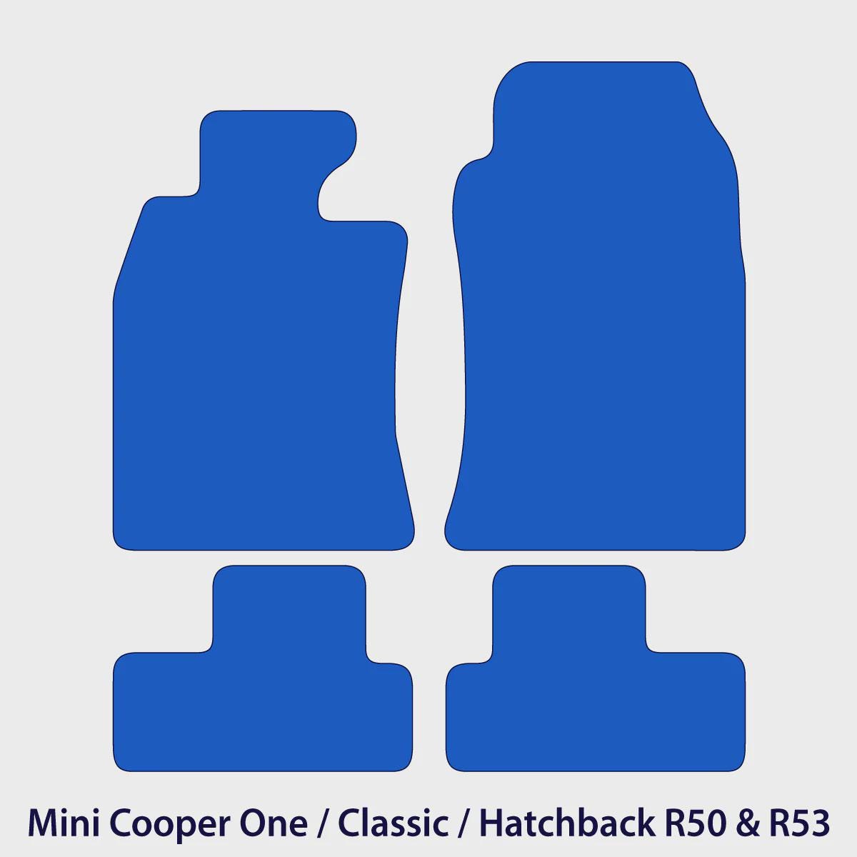 Mini Cooper One / Classic Velour Floor Mats 2001-2006 – Hatchback R50 & R53 – Flag Logo