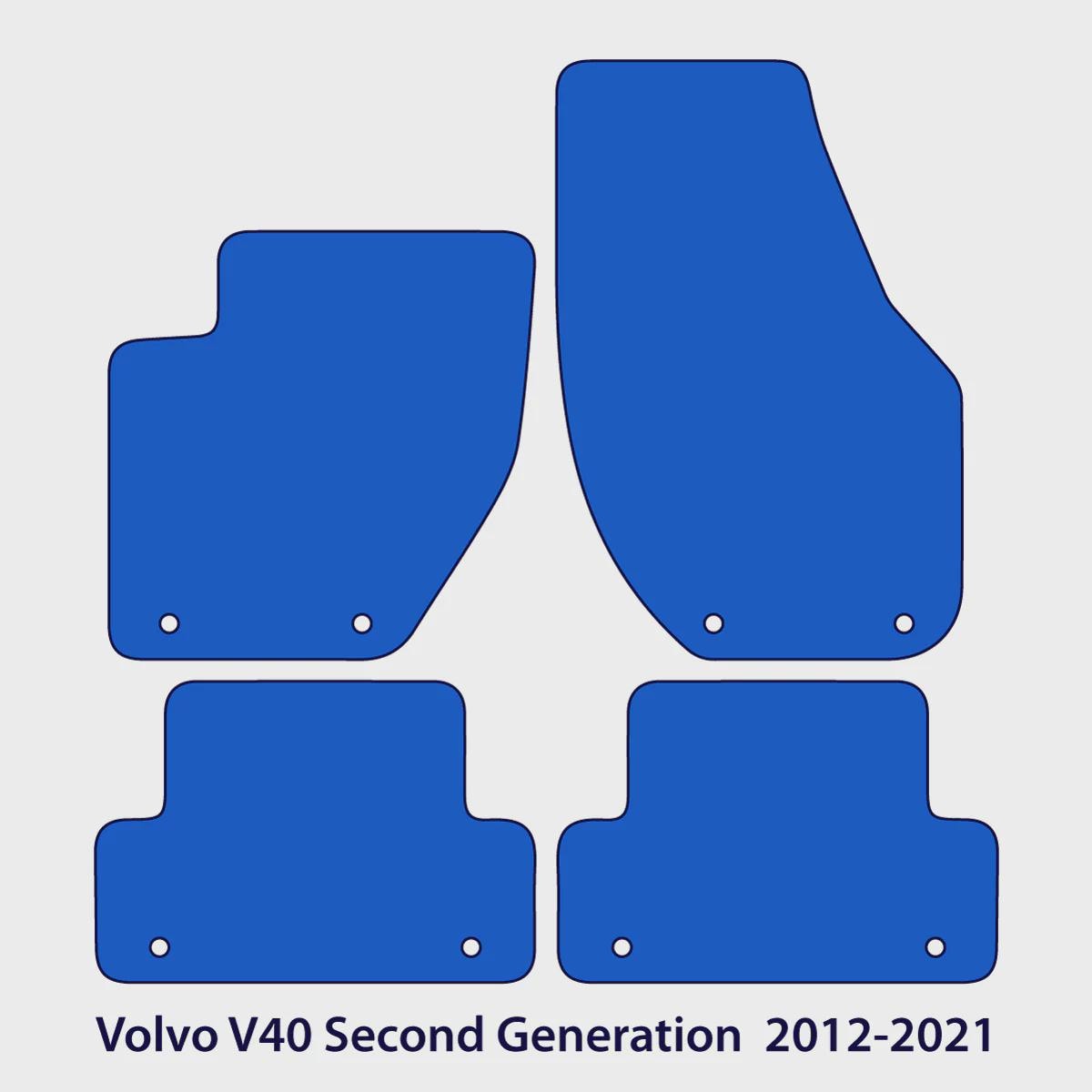 Volvo V40 Floor Mats - 2012-2021 - Blue Edging