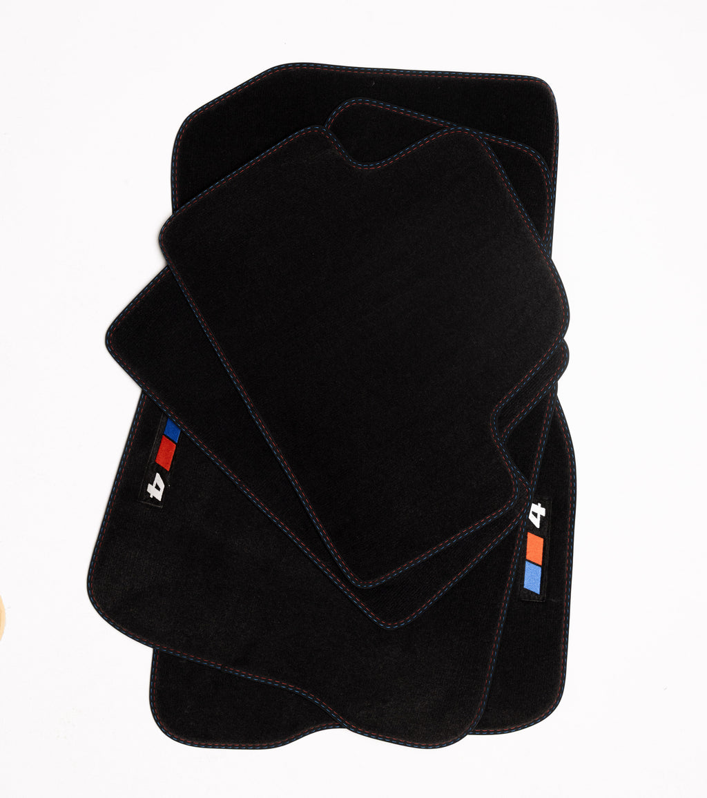 BMW 4-Series Coupe Velour Floor Mats 2021-2026 – G22 G82 – 4 Logo