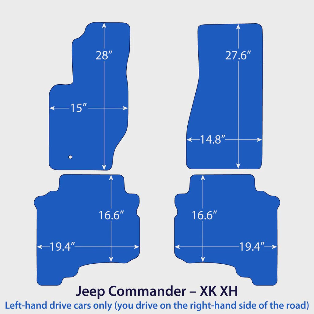 Jeep Commander Velour Floor Mats 2006-2010 – XK XH – Black