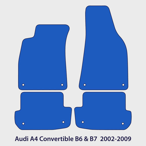 Audi A4 & S4 Convertible Velour Floor Mats 2002-2009 – B6  B7 – Red Sport