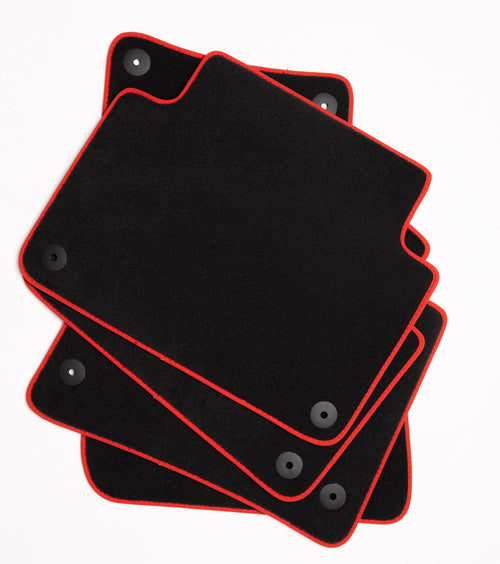Audi A3 Convertible Velour Floor Mats 2014-2020 – 8V7 – Red Edging
