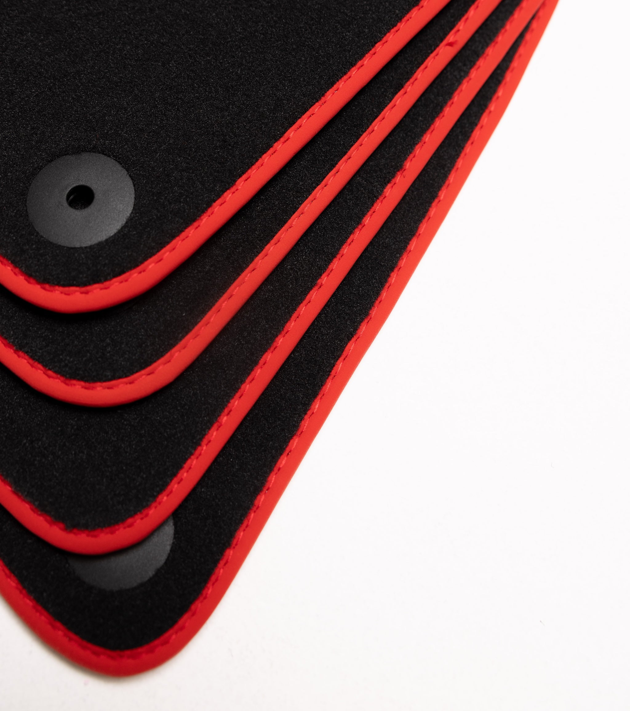 Audi A3 Convertible Velour Floor Mats 2014-2020 – 8V7 – Red Edging