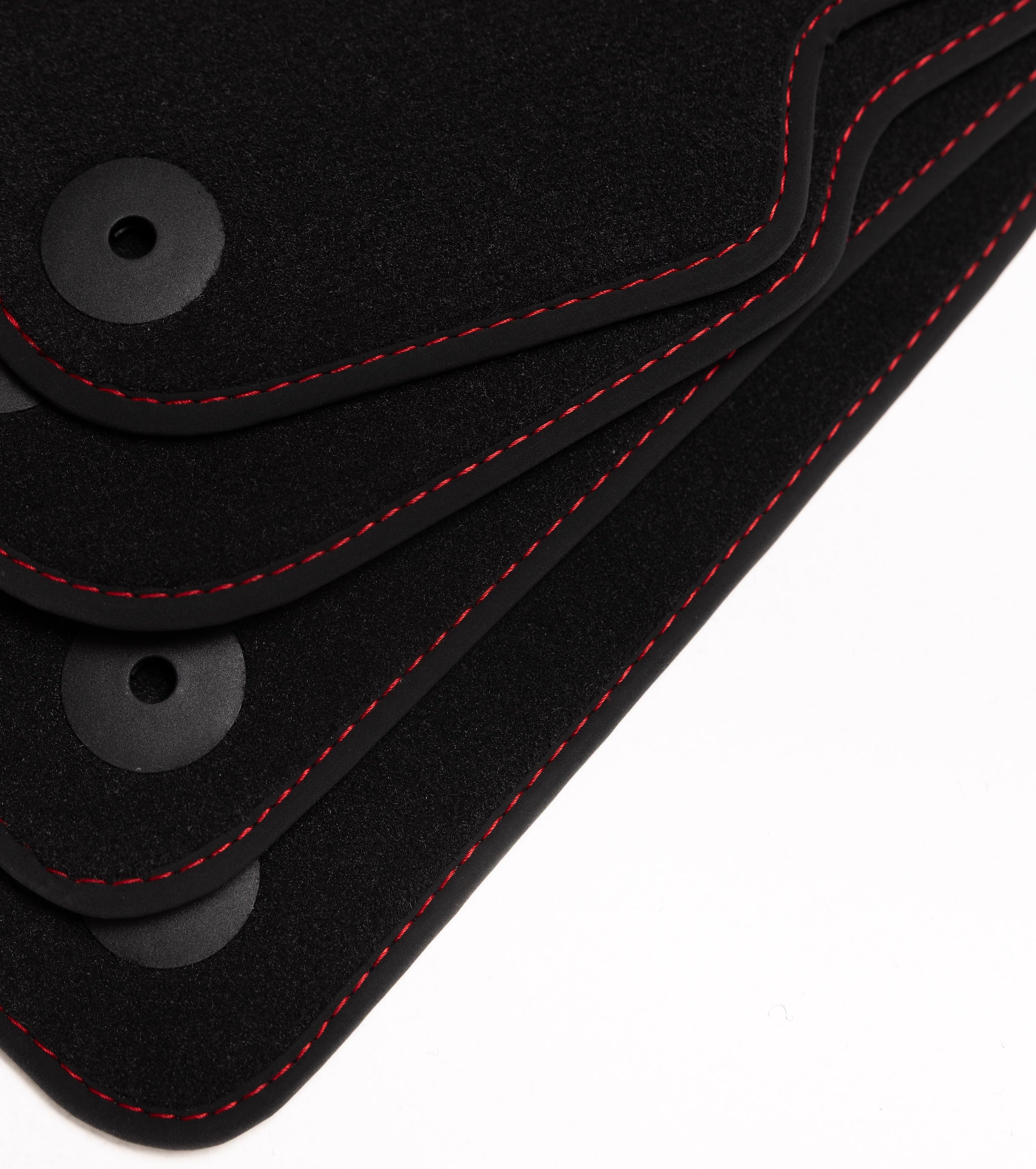Audi A4 & S4 Velour Floor Mats 2002-2008 – Sedan, Wagon B6  B7 – Red Stitching