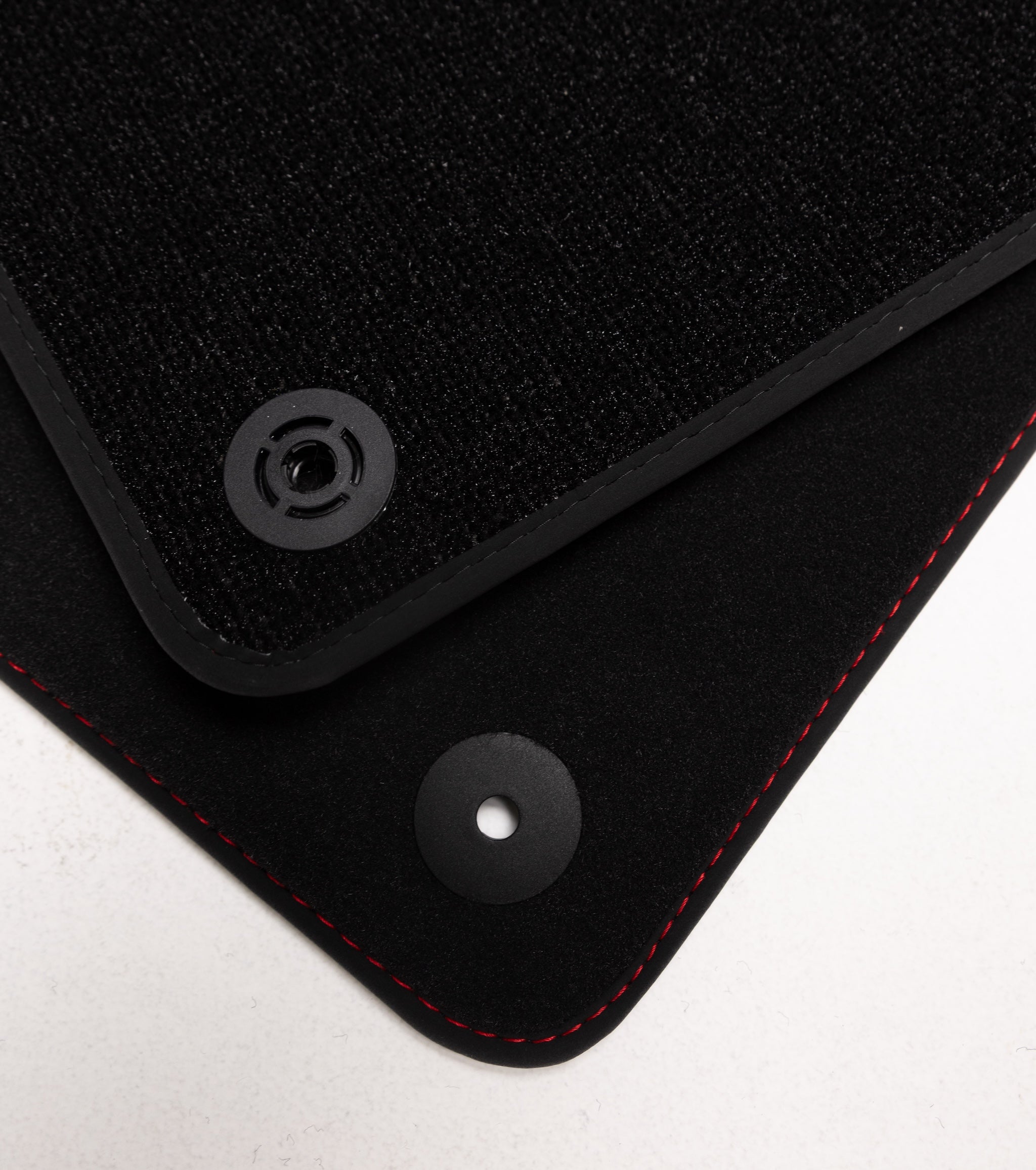 Audi A4 & S4 Velour Floor Mats 2002-2008 – Sedan, Wagon B6  B7 – Red Stitching