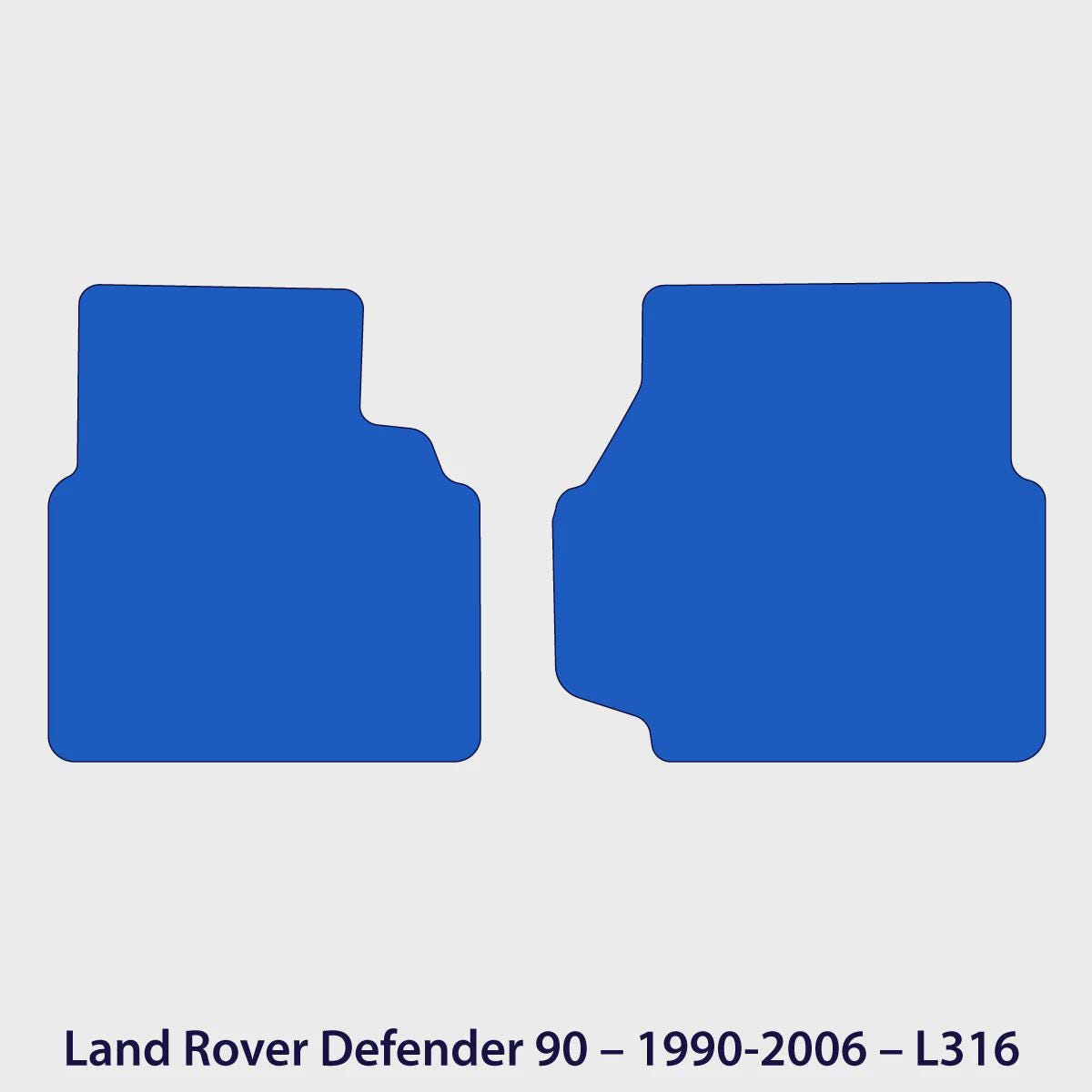 Land Rover Defender 90 Velour Floor Mats 1990-2006 – L316 – Black