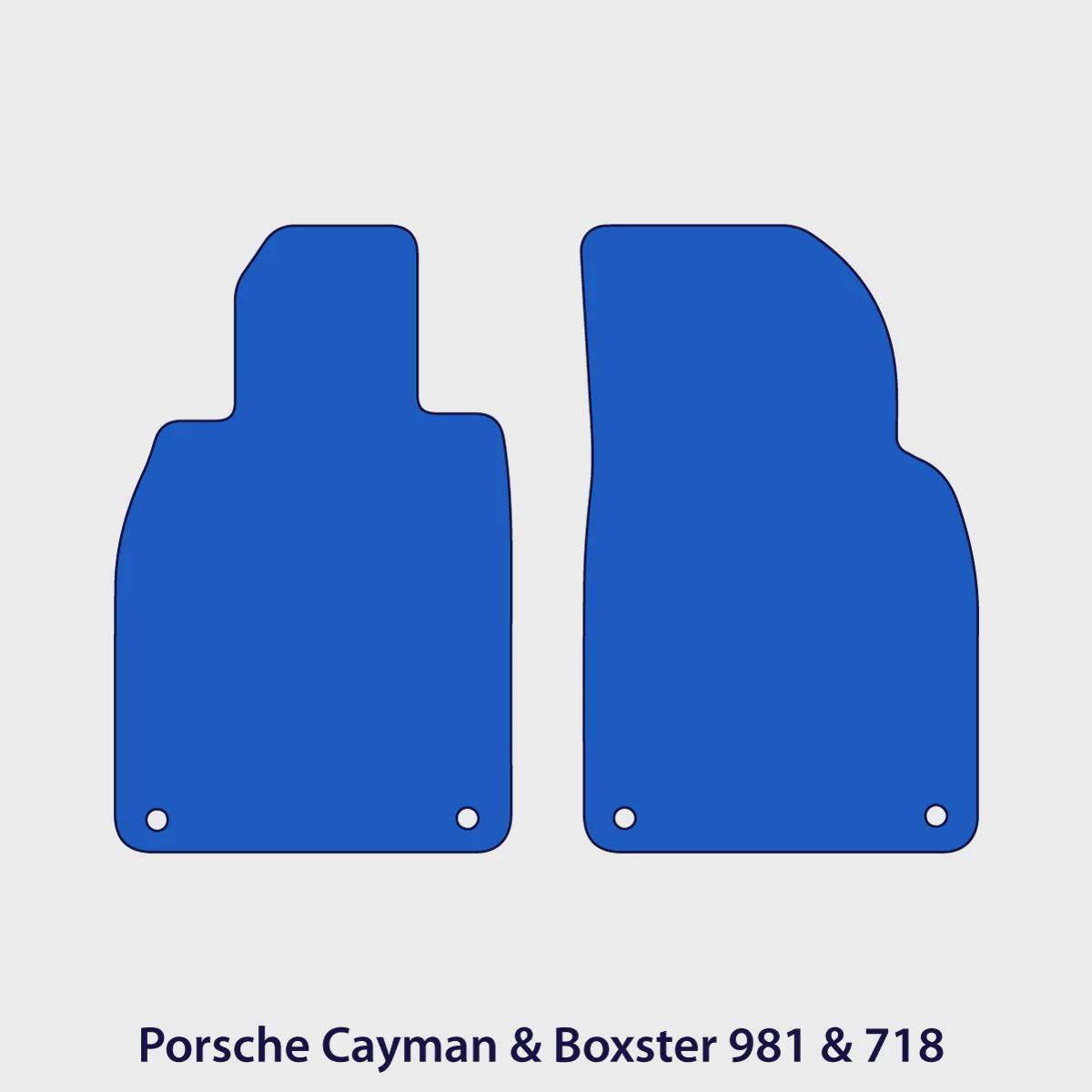 Porsche Boxster Cayman & Spyder Velour Floor Mats 2013-2025 – 981 and 718 – Black