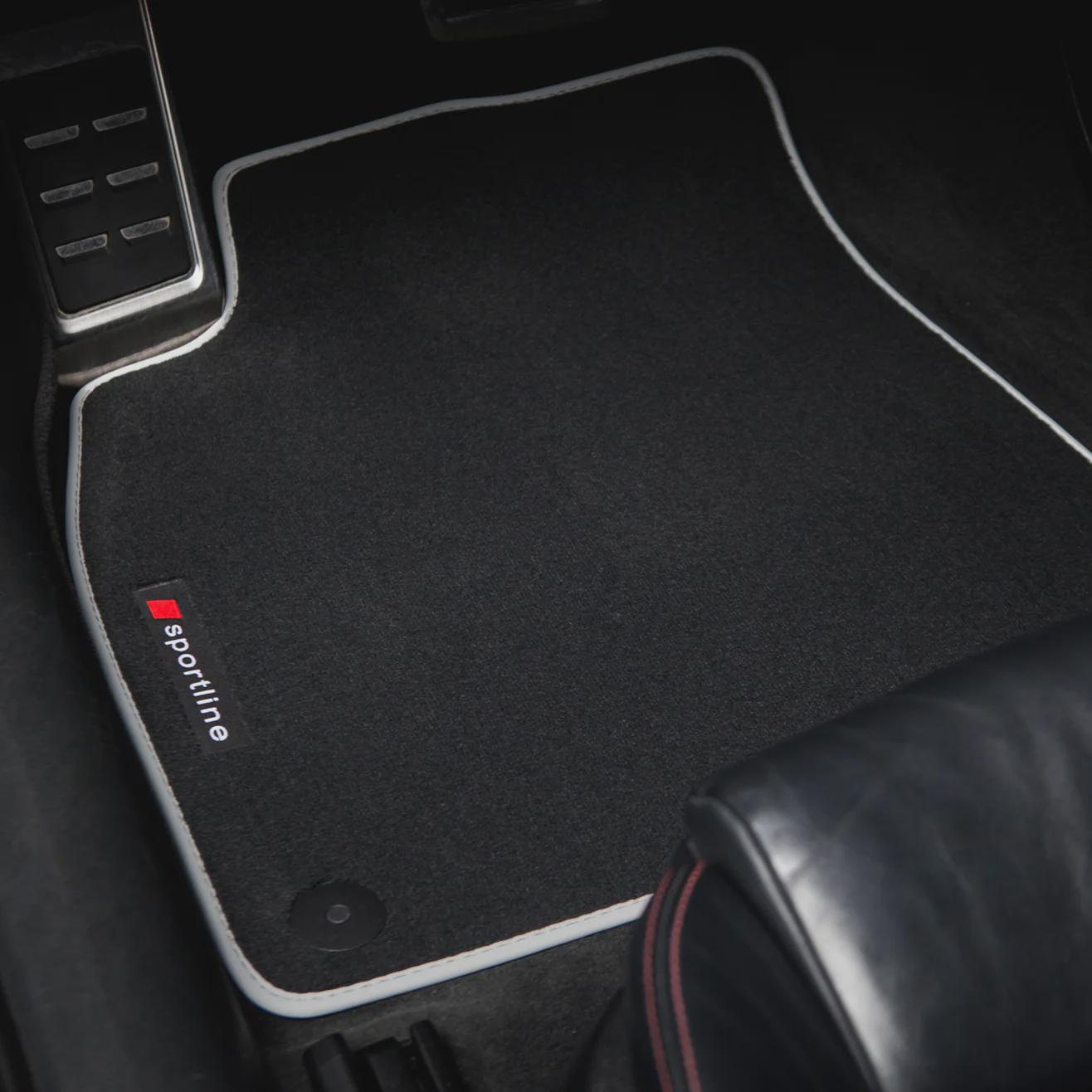 Audi A4 S4 Velour Floor Mats 2002-2008 – Sedan, Wagon B6 & B7 – Silver Sportline