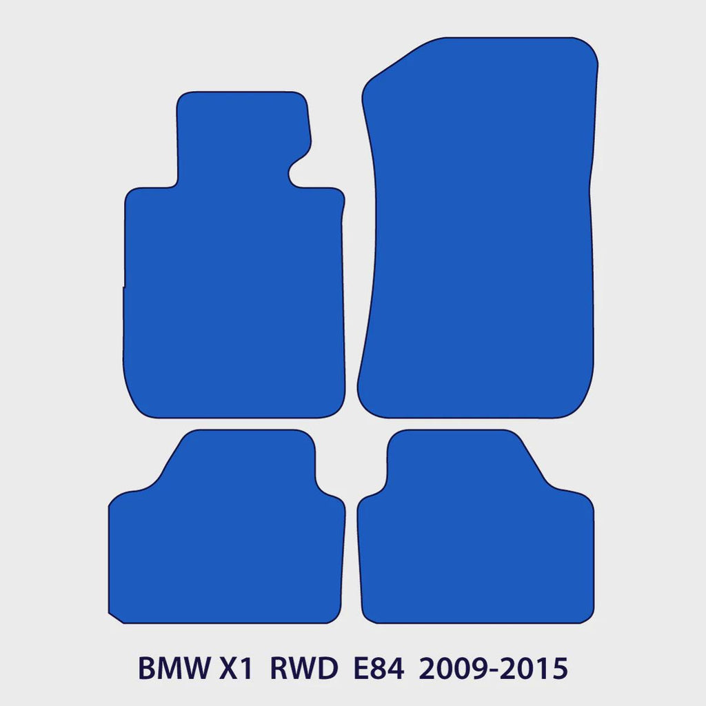 BMW X1 Velour Floor Mats 2009-2015 – RWD E84 – Black