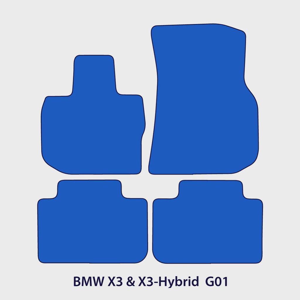 BMW X3 & X3-Hybrid Velour Floor Mats 2018-2024 – G01, F97– M Stitching