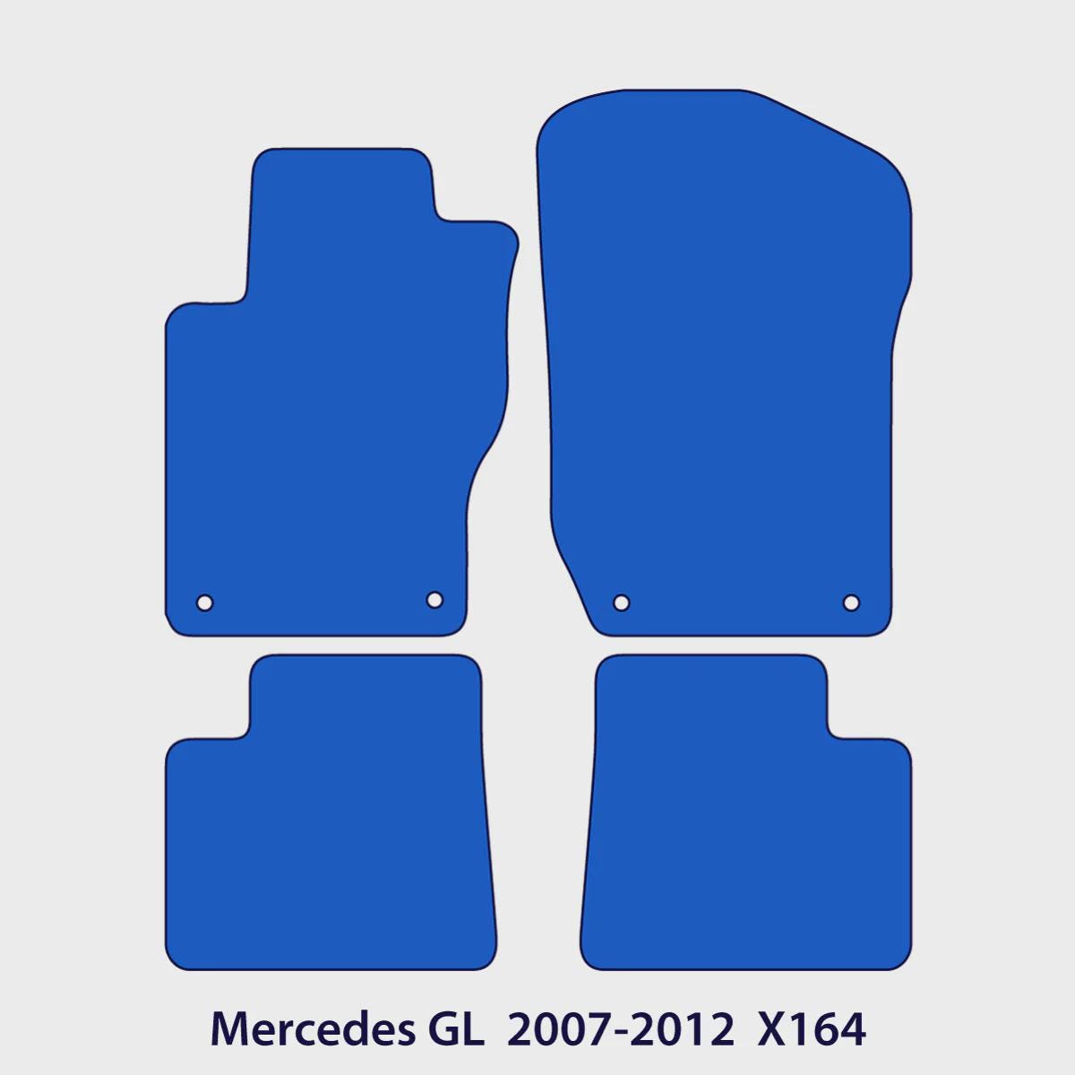 Mercedes GL Velour Floor Mats 2007-2012 – X164 – Black