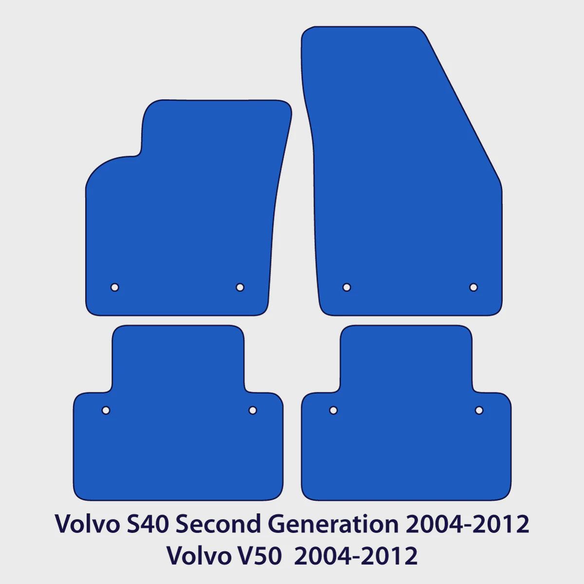 Volvo S40 & V50 Velour Floor Mats 2004-2012 – Flag Logo