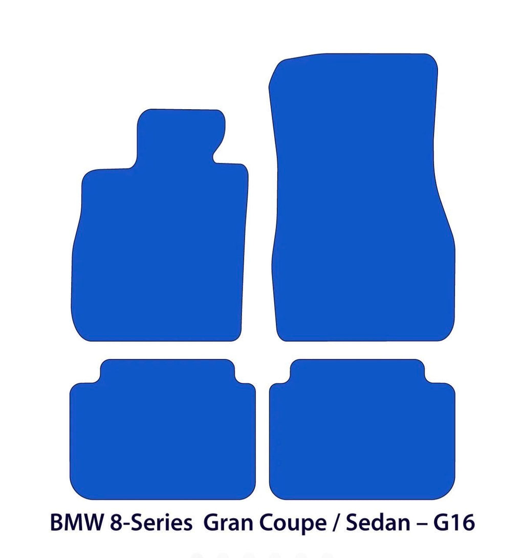 BMW 8-Series Gran Coupé Velour Floor Mats 2019-2026 – Sedan G16, F93 – M Stitching