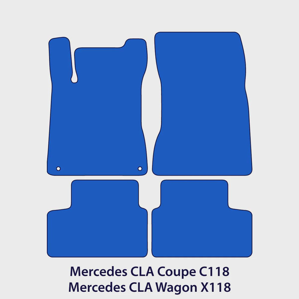 Mercedes CLA Velour Floor Mats 2020-2025 – C118 & X118 – Black