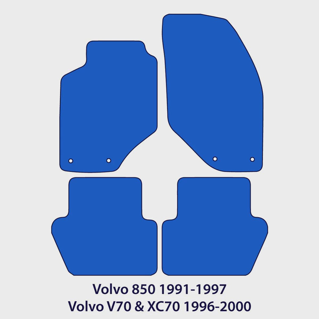 Volvo 850, S70, V70 XC70 Velour Floor Mats 1991-2000 – 1st Gen – Flag Logo