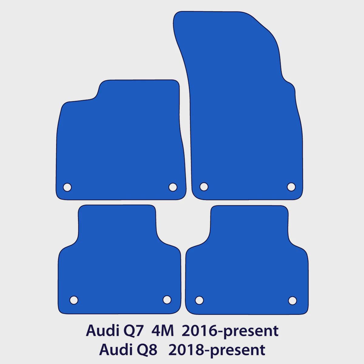 Audi Q7 & Q8 Velour Floor Mats 2016-2025 – 4M – Black