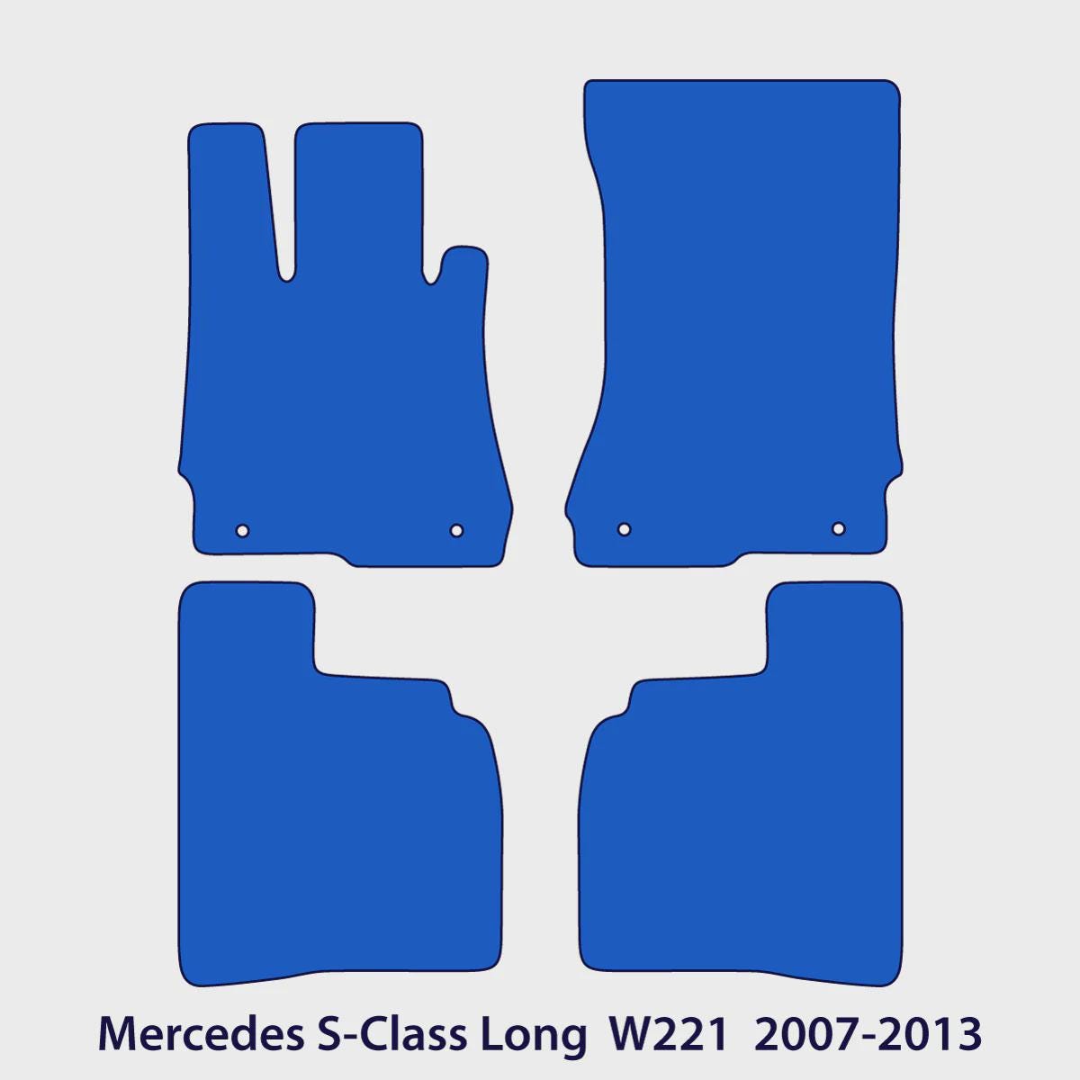 Mercedes S-Class Long Velour Floor Mats 2007-2013 – W221 – Black
