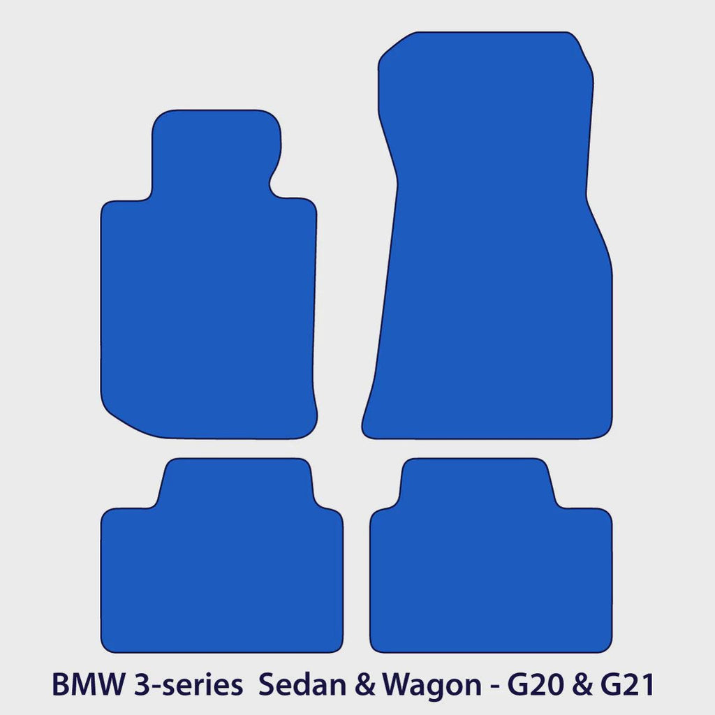 BMW 3-Series Velour Floor Mats – Sedan 2019-2026 & Wagon 2020-2026 G20, G21, G80 – Black