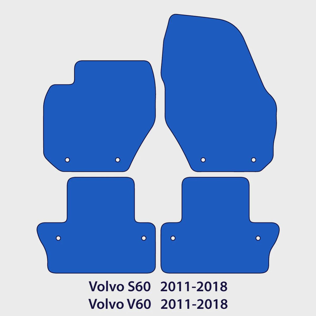 Volvo S60 & V60 Velour Floor Mats 2011-2018 – No Inscription – Flag Logo