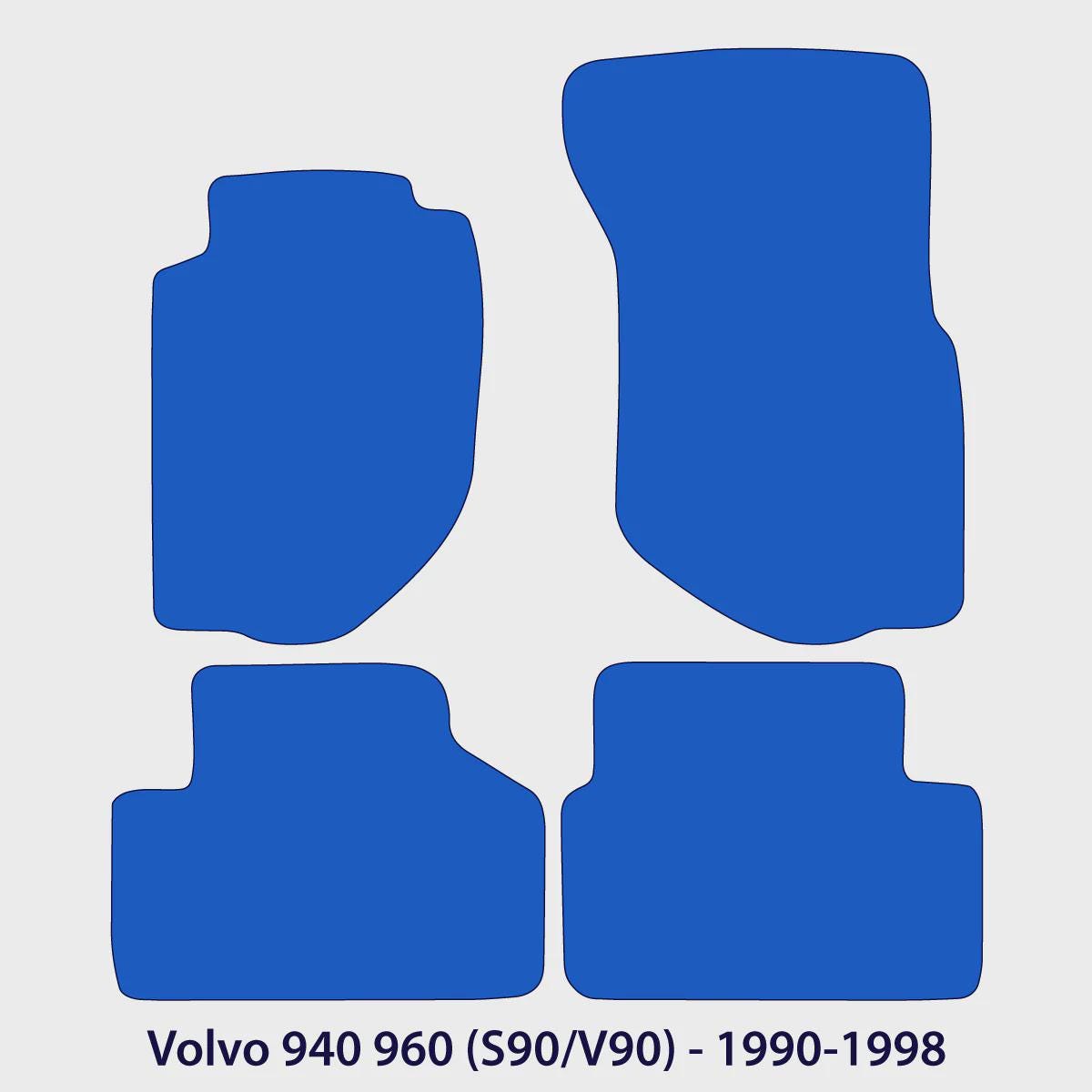 Volvo 940 960 (S90/V90) Velour Floor Mats - 1990-1998 - Flag Logo
