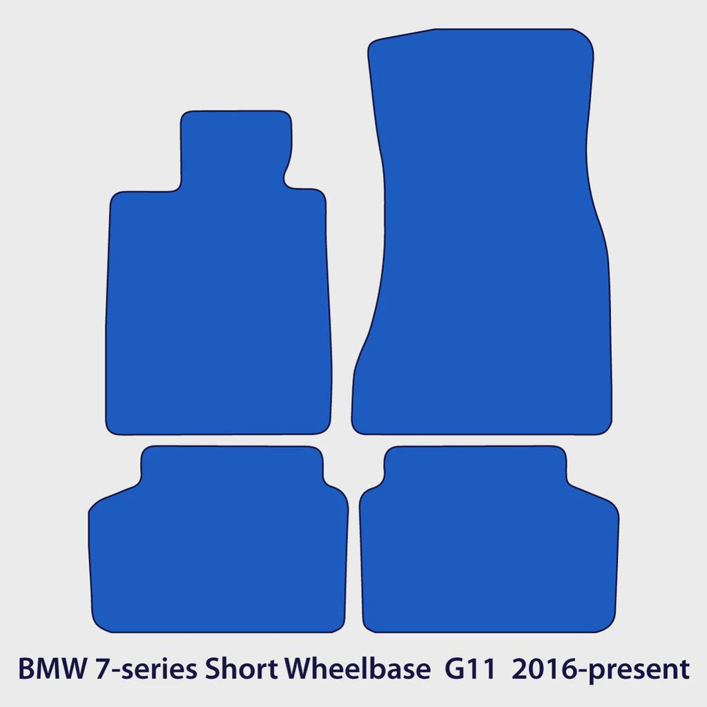 BMW 7-Series Velour Floor Mats 2016-2022 – Short Wheelbase G11 – Black