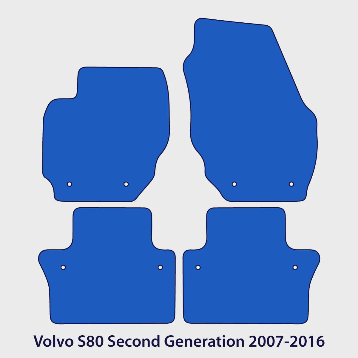 Volvo S80 Velour Floor Mats 2007-2016 – 2nd Generation – Flag Tag