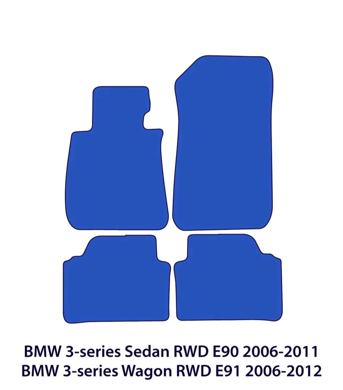 BMW 3-series Velour Floor Mats Sedan 2006-2011 & Wagon 2006-2012 RWD E90 E91 M