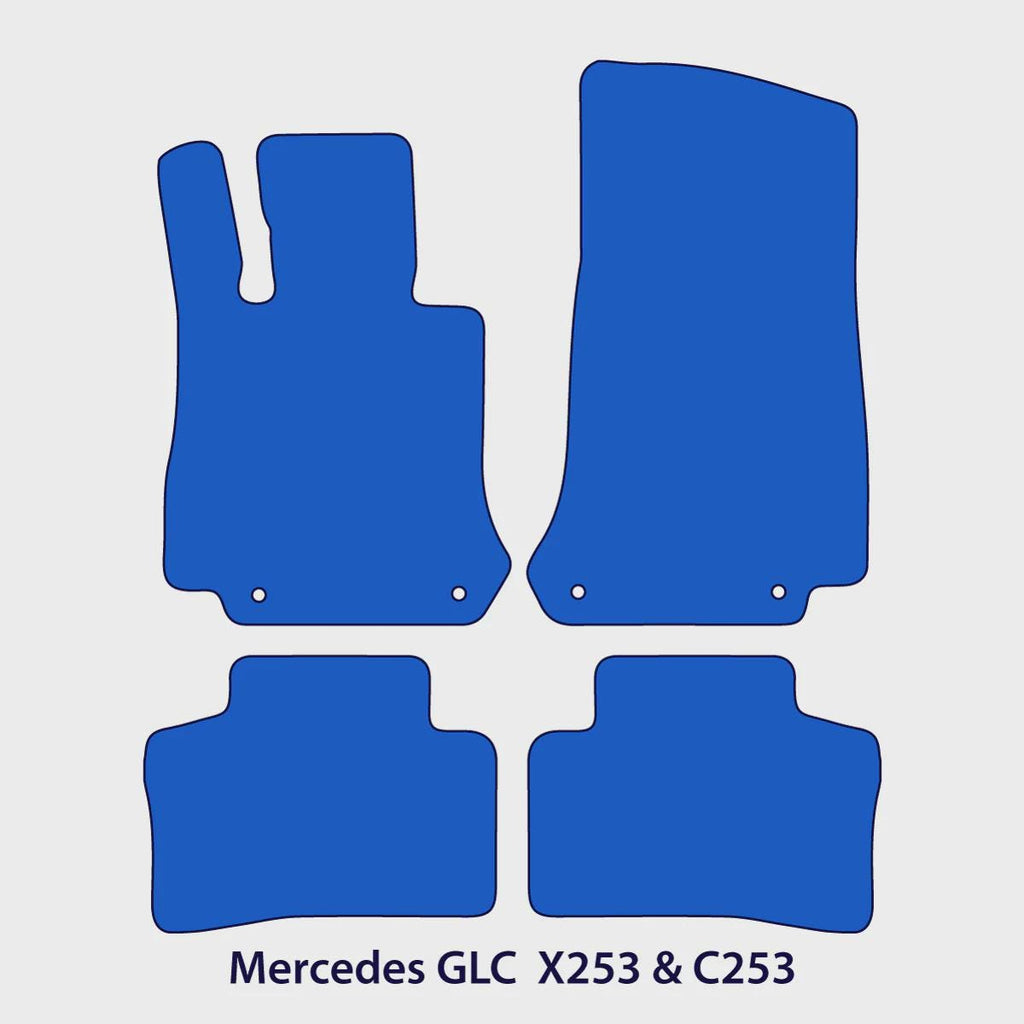 Mercedes GLC Velour Floor Mats SUV 2015-2022 Coupe 2015-2023 – X253 C253 – Black