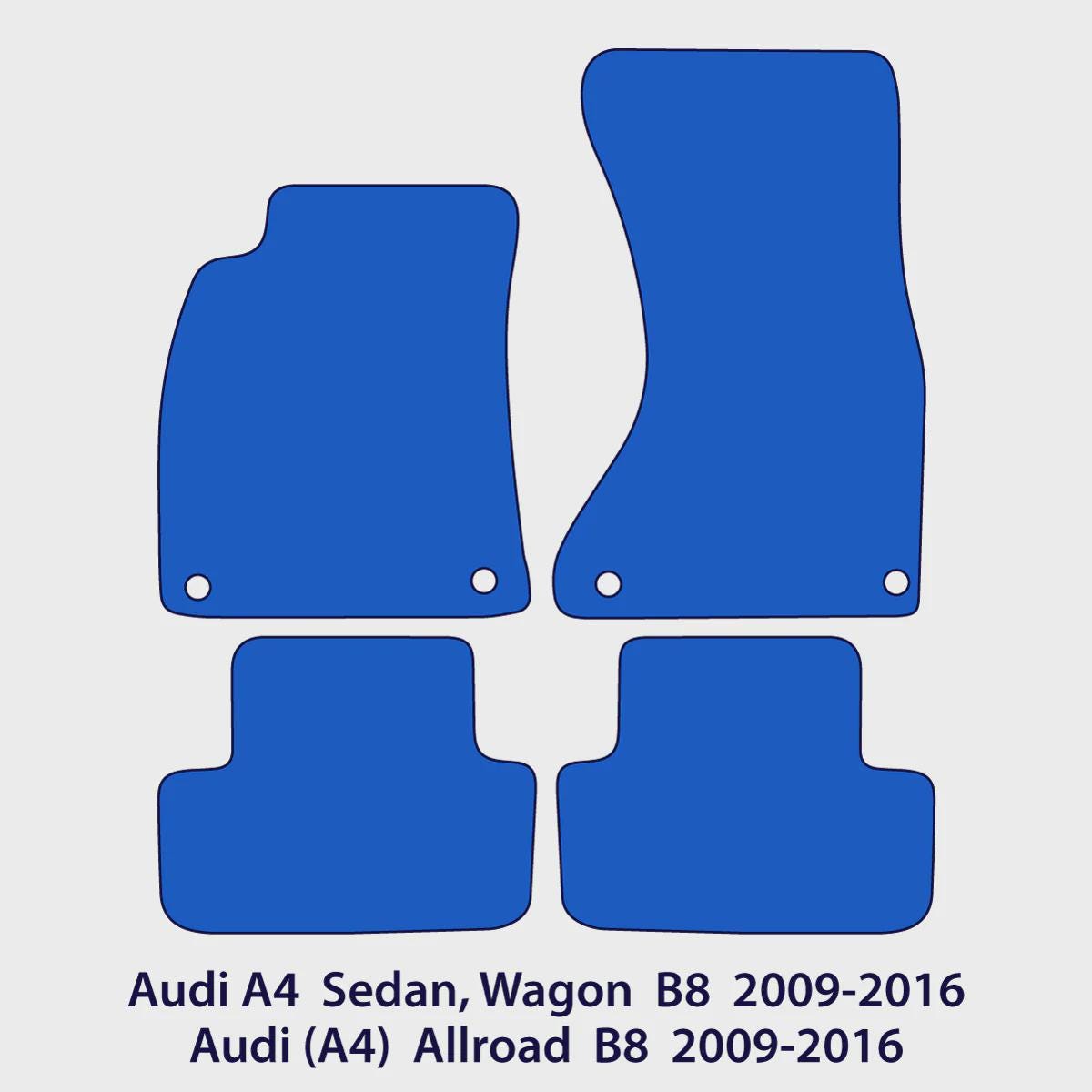 Audi A4 & S4 Velour Floor Mats 2009-2016 – B8 – Black Exclusive
