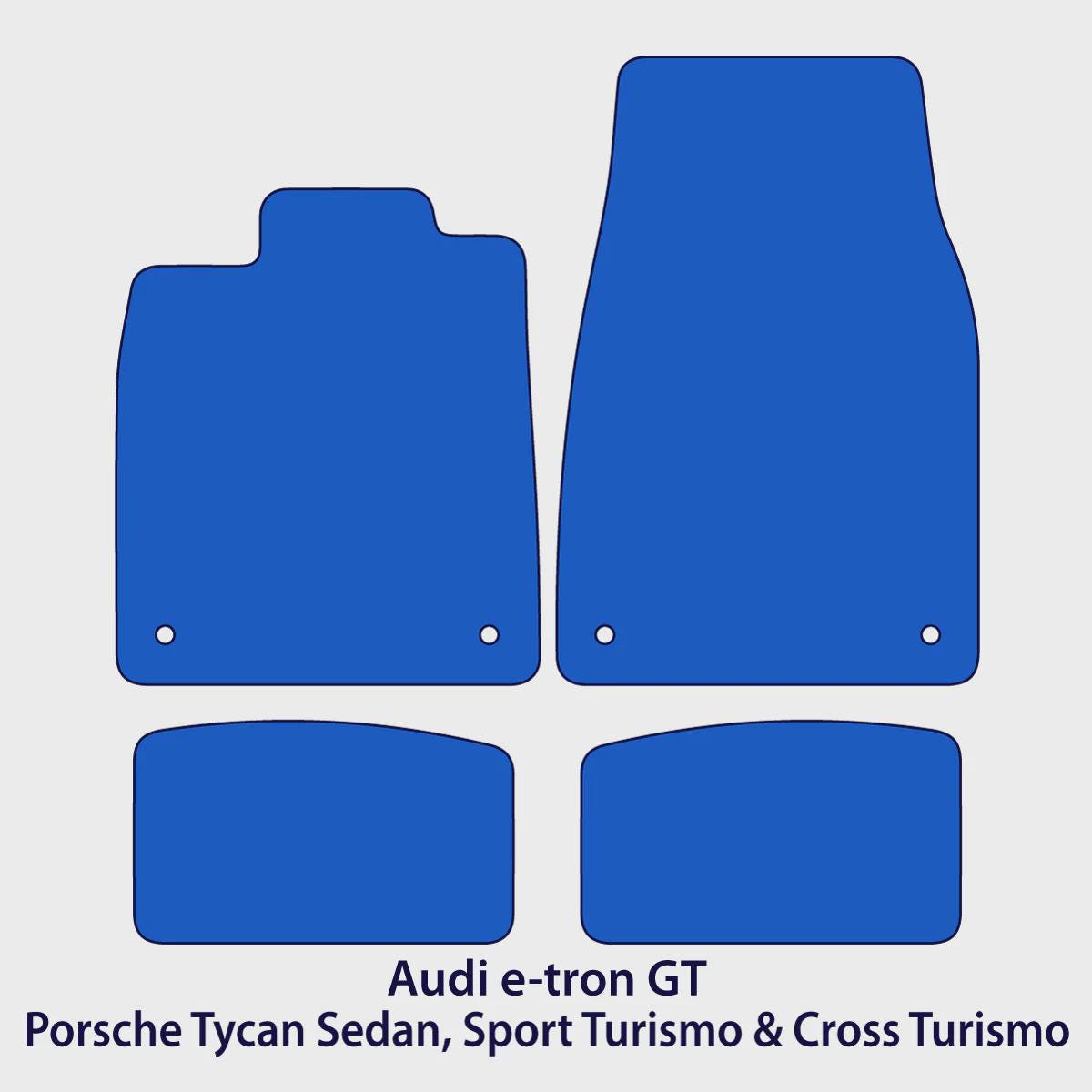 Audi e-tron GT 2021-2025 & Porsche Taycan 2020-2026 Velour Floor Mats – Black