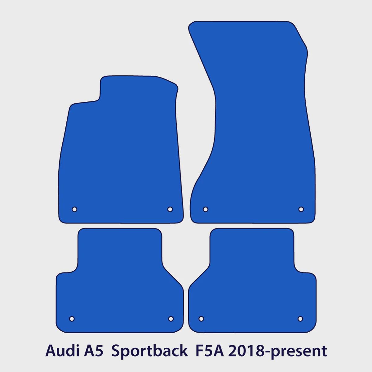 Audi A5 / S5 / RS5 Sportback Velour Floor Mats 2018-2025 – F5A – Black