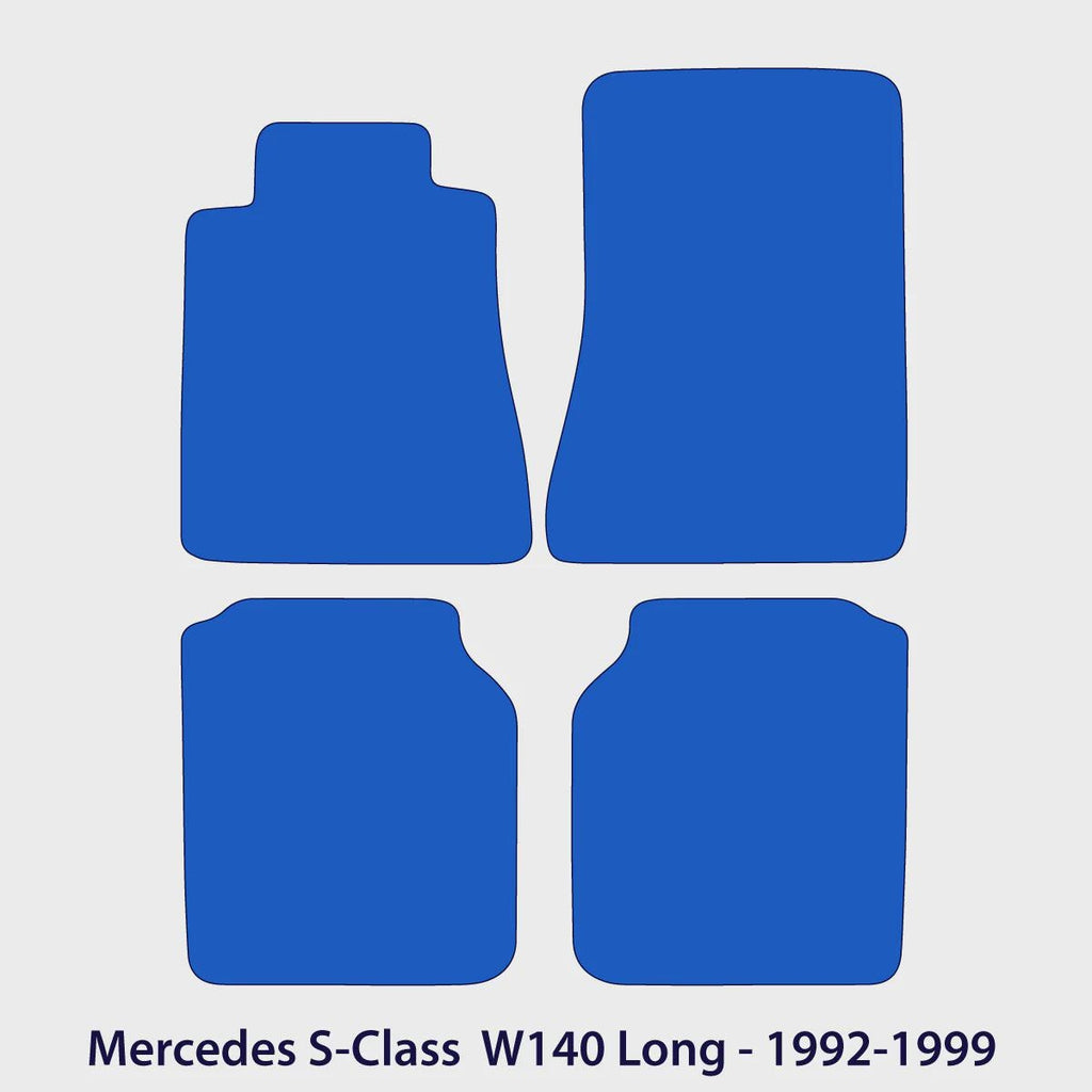 Mercedes S-Class Long Velour Floor Mats 1992-1999 – W140 – Black