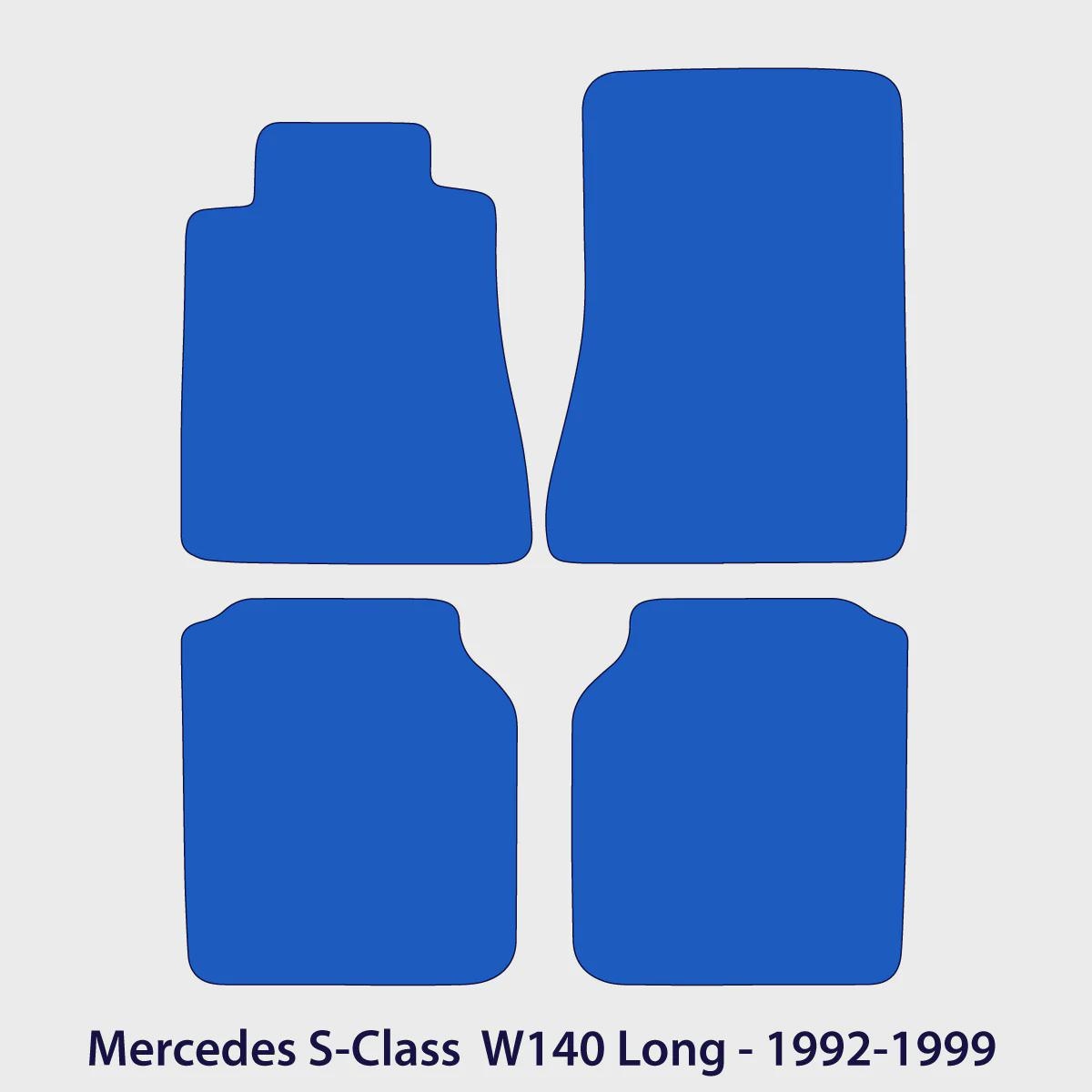 Mercedes S-Class Long Velour Floor Mats 1992-1999 – W140 – Black